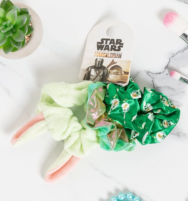 Set of Three Star Wars Mandalorian Baby Yoda Scrunchies