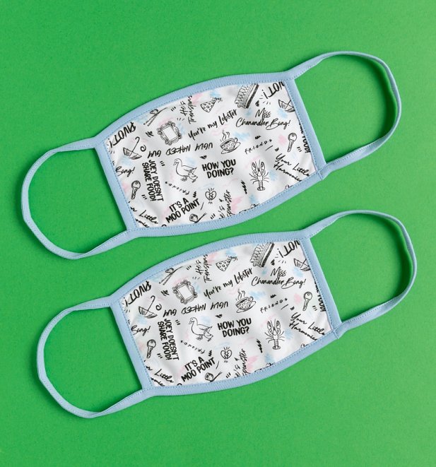 Set of Two Friends Phrases Face Masks Set of Two Friends Phrases Face Masks
