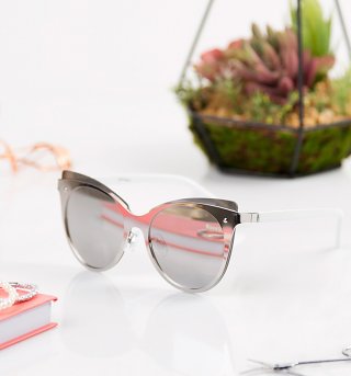 Silver Lens Cats Eye Sunglasses from Jeepers Peepers Silver Lens Cats Eye Sunglasses from Jeepers Peepers