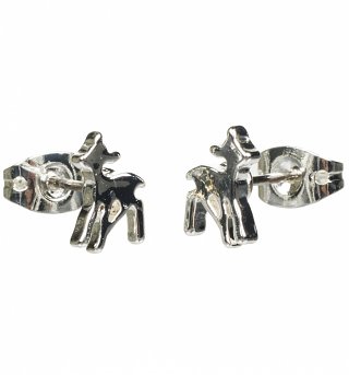 White Gold Plated Bambi Stud Earrings from Disney Couture White Gold Plated Bambi Stud Earrings from Disney Couture