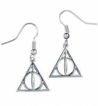 Silver Plated Harry Potter Deathly Hallows Drop Earrings Silver Plated Harry Potter Deathly Hallows Drop Earrings