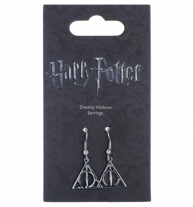 Silver Plated Harry Potter Deathly Hallows Drop Earrings Silver Plated Harry Potter Deathly Hallows Drop Earrings