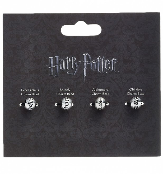 Silver Plated Harry Potter Set of 4 Spell Charm Beads Silver Plated Harry Potter Set of 4 Spell Charm Beads