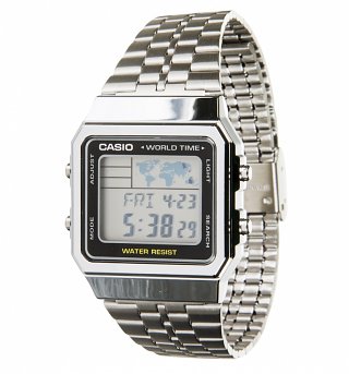 Silver World Time Digital Watch A500WEA-1EF from Casio Silver World Time Digital Watch A500WEA-1EF from Casio