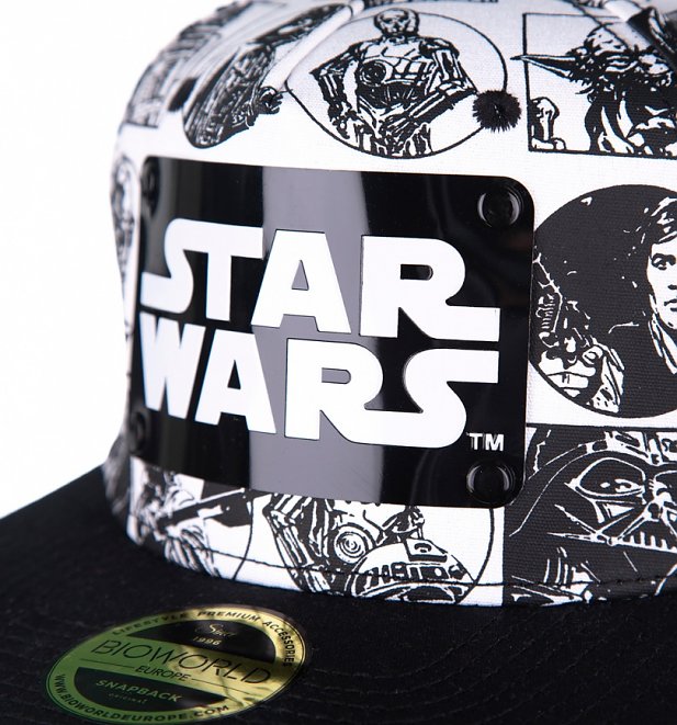 Star Wars Comic Snapback Cap With Metal Logo Star Wars Comic Snapback Cap With Metal Logo