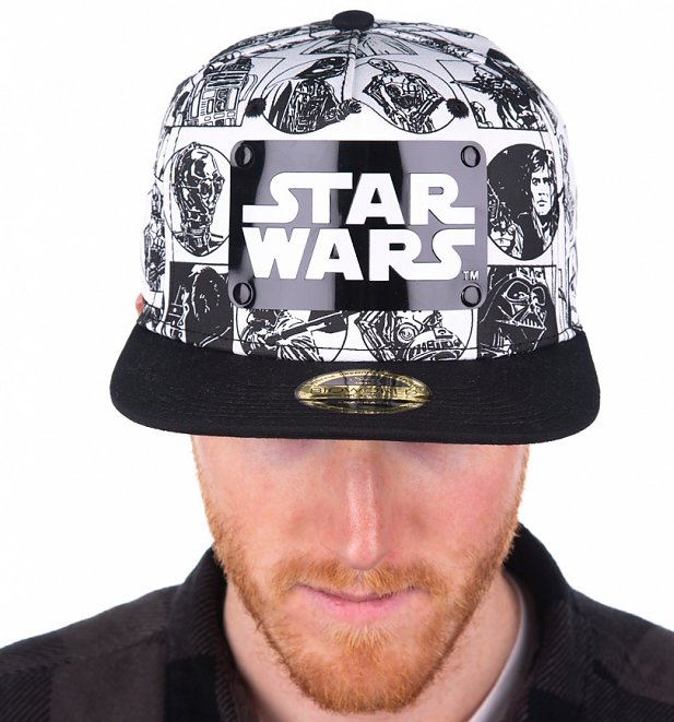 Star Wars Comic Snapback Cap With Metal Logo Star Wars Comic Snapback Cap With Metal Logo