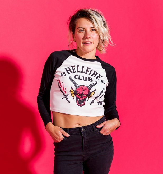 Stranger Things Hellfire Club Cropped Baseball T-Shirt