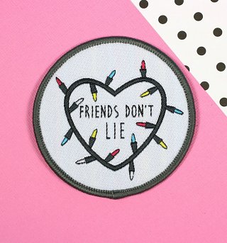 Stranger Things Inspired Friends Don't Lie Woven Patch from Punky Pins Stranger Things Inspired Friends Don't Lie Woven Patch from Punky Pins