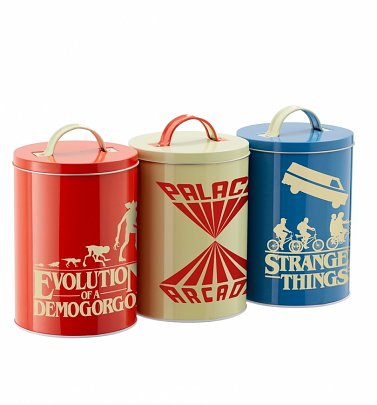 Stranger Things Silhouette Storage Tins from Funko Stranger Things Silhouette Storage Tins from Funko
