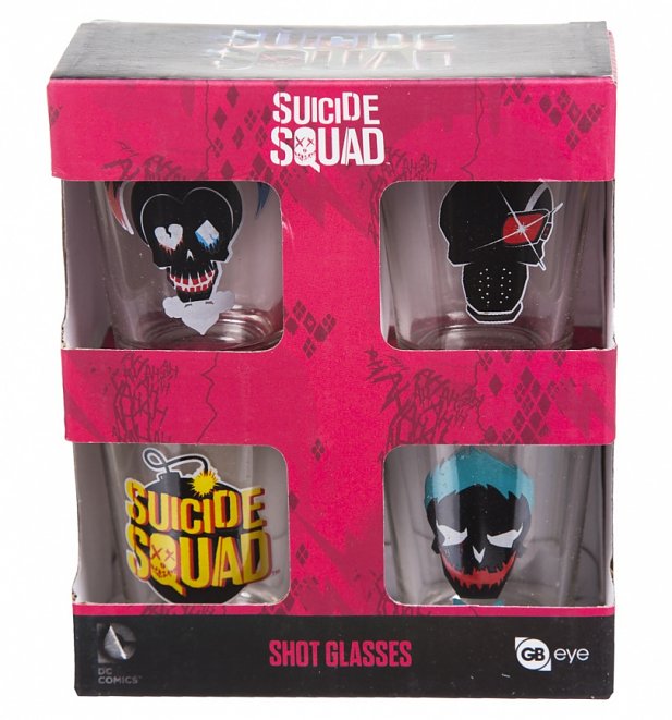 Suicide Squad Set Of 4 Shot Glasses Suicide Squad Set Of 4 Shot Glasses