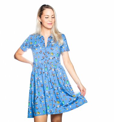 Super Mario Bros. 3 Button Up Dress from Cakeworthy Super Mario Bros. 3 Button Up Dress from Cakeworthy