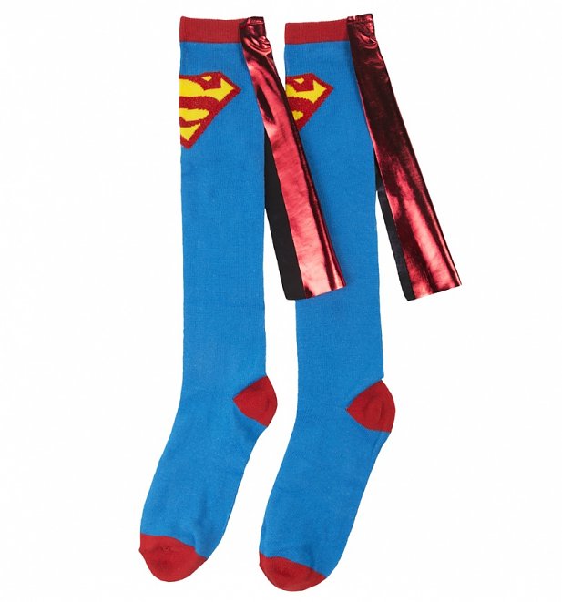 Superman Knee High Socks with Cape Superman Knee High Socks with Cape