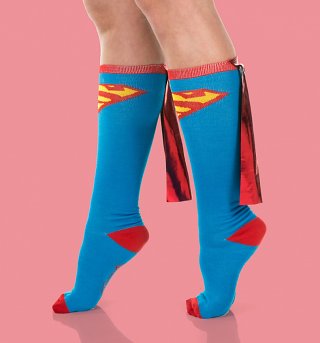 Superman Knee High Socks with Cape Superman Knee High Socks with Cape