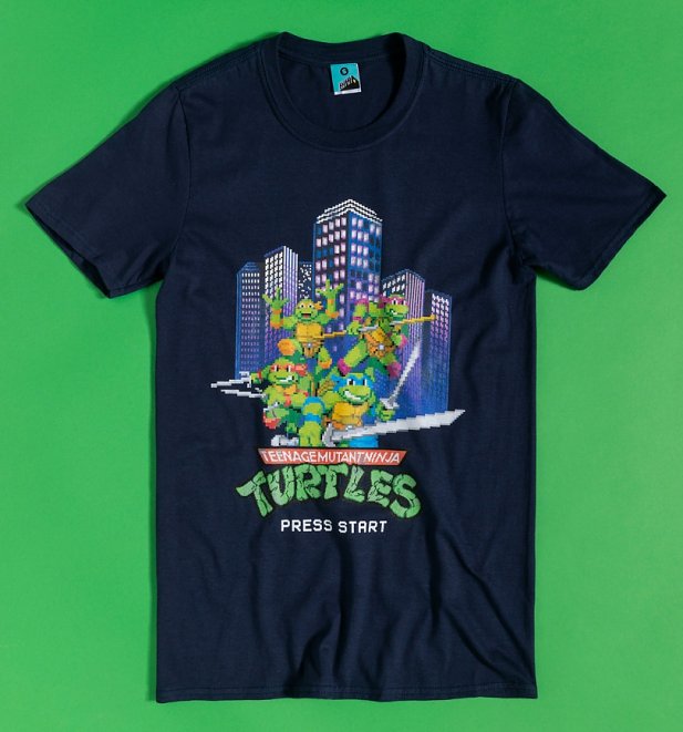 Teenage Mutant Ninja Turtles Pixel Gaming Navy T-Shirt