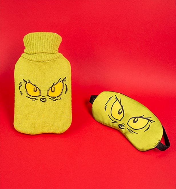 The Grinch Hot Water Bottle and Sleep Mask Set The Grinch Hot Water Bottle and Sleep Mask Set
