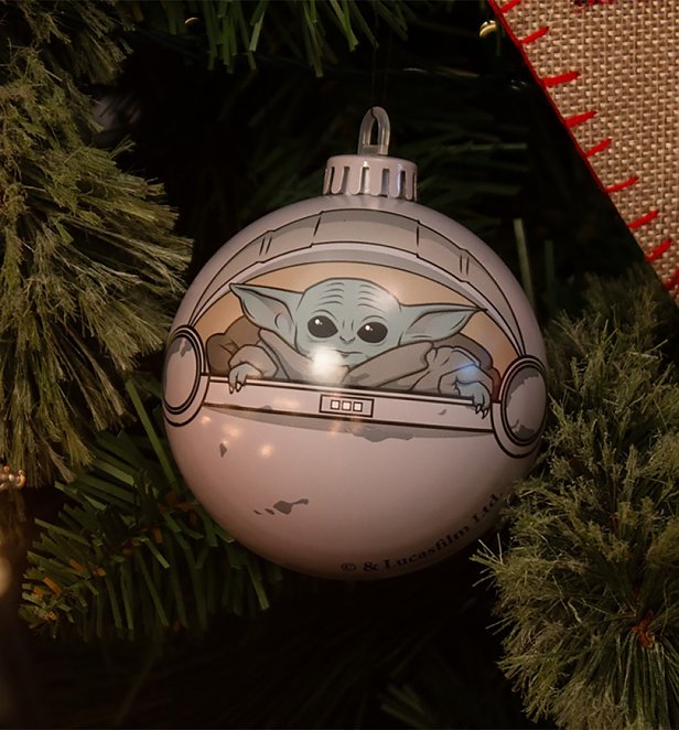 The Mandalorian Baby Yoda Bauble Christmas Decoration from Bauble Heads The Mandalorian Baby Yoda Bauble Christmas Decoration from Bauble Heads