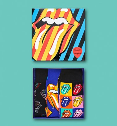 The Rolling Stones Socks 3 Pack Gift Box from Happy Socks The Rolling Stones Socks 3 Pack Gift Box from Happy Socks
