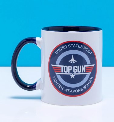 Top Gun Fighter Weapons School Blue Handle Mug