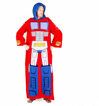 Transformers Optimus Prime Snuggler Blanket With Sleeves Transformers Optimus Prime Snuggler Blanket With Sleeves