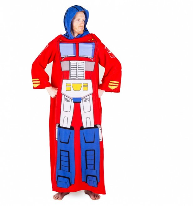 Transformers Optimus Prime Snuggler Blanket With Sleeves Transformers Optimus Prime Snuggler Blanket With Sleeves