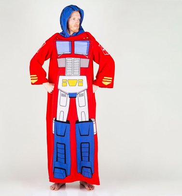 Transformers Optimus Prime Snuggler Blanket With Sleeves Transformers Optimus Prime Snuggler Blanket With Sleeves