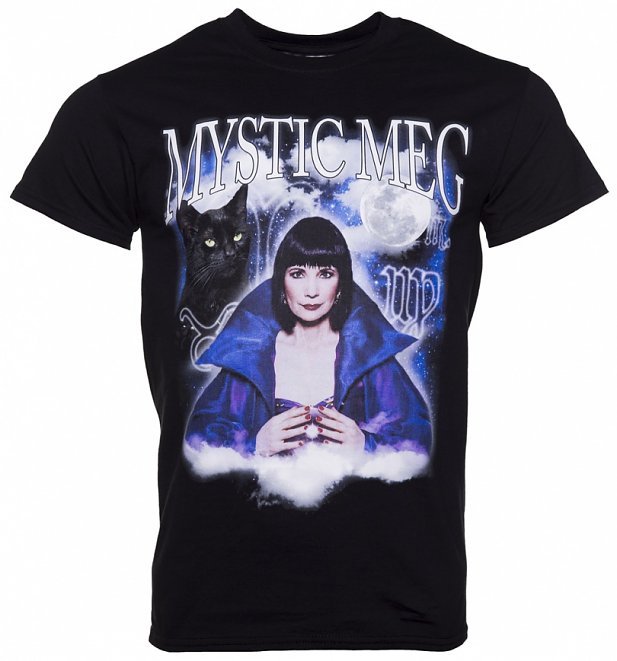 Black Mystic Meg T-Shirt from Homage Tees Black Mystic Meg T-Shirt from Homage Tees
