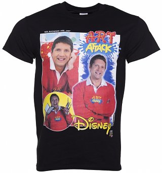 Black Neil Buchanan Art Attack T-Shirt from Homage Tees Black Neil Buchanan Art Attack T-Shirt from Homage Tees