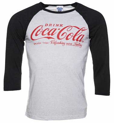 Drink Coca-Cola Logo Raglan Baseball T-Shirt Drink Coca-Cola Logo Raglan Baseball T-Shirt