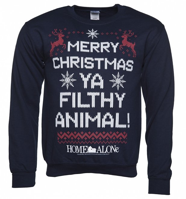 Navy Merry Christmas Ya Filthy Animal Home Alone Christmas Sweater Navy Merry Christmas Ya Filthy Animal Home Alone Christmas Sweater