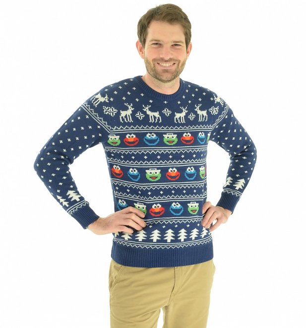 Men's Sesame Street Fair Isle Knitted Christmas Jumper Men's Sesame Street Fair Isle Knitted Christmas Jumper