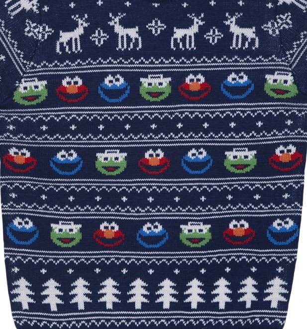 Men's Sesame Street Fair Isle Knitted Christmas Jumper Men's Sesame Street Fair Isle Knitted Christmas Jumper
