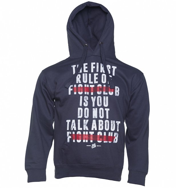 The First Rule Of Fight Club Navy Hoodie The First Rule Of Fight Club Navy Hoodie