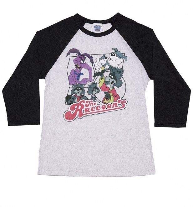 The Raccoons Comic Strip Raglan Baseball T-Shirt The Raccoons Comic Strip Raglan Baseball T-Shirt