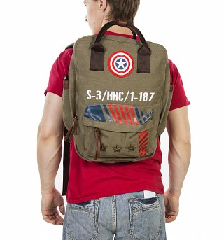 Vintage Canvas Captain America Army Backpack Vintage Canvas Captain America Army Backpack