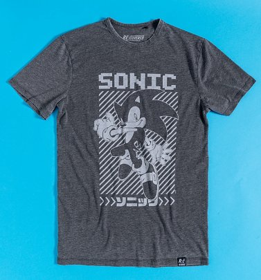 Vintage Charcoal Japanese Sonic T-Shirt from Recovered
