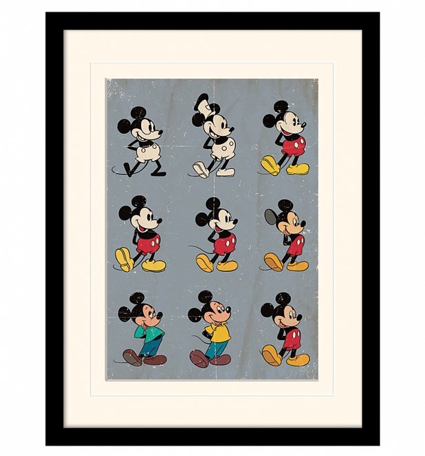 Vintage Mickey Mouse Evolution Mounted And Framed Print 30cm x 40cm Vintage Mickey Mouse Evolution Mounted And Framed Print 30cm x 40cm