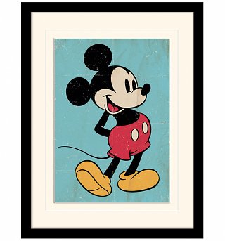 Vintage Mickey Mouse Mounted And Framed Print 30cm x 40cm Vintage Mickey Mouse Mounted And Framed Print 30cm x 40cm