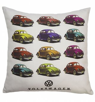 Volkswagen Beetles Pop Art Square Cushion from Ashley Wilde Volkswagen Beetles Pop Art Square Cushion from Ashley Wilde
