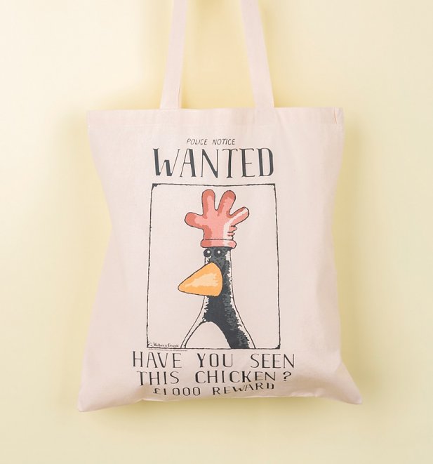 Wallace And Gromit Feathers McGraw Wanted Poster Tote Bag