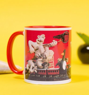 Wallace and Gromit The Wrong Trousers Red Handle Mug Wallace and Gromit The Wrong Trousers Red Handle Mug
