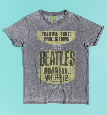 Washed Grey The Beatles Oversized Tour T-Shirt from Daisy Street