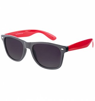 Way Farer Sunglasses With Black Frame and Red Arms Way Farer Sunglasses With Black Frame and Red Arms