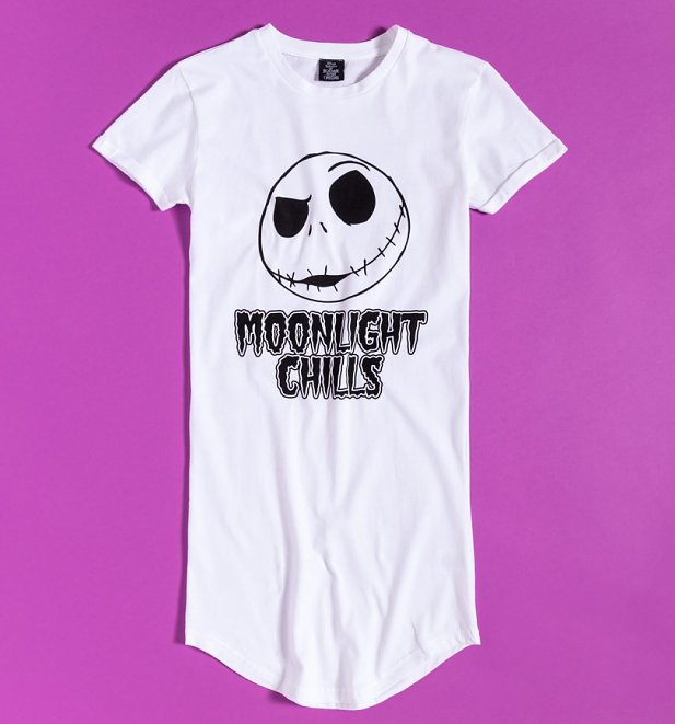White Disney Nightmare Before Christmas Moonlight Chills Night Dress White Disney Nightmare Before Christmas Moonlight Chills Night Dress