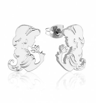 White Gold Plated Aladdin Princess Jasmine Stud Earrings from Disney by Couture Kingdom White Gold Plated Aladdin Princess Jasmine Stud Earrings from Disney by Couture Kingdom