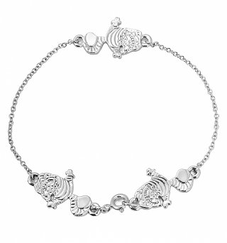 White Gold Plated Alice In Wonderland Cheshire Cat Bracelet from Disney Couture White Gold Plated Alice In Wonderland Cheshire Cat Bracelet from Disney Couture