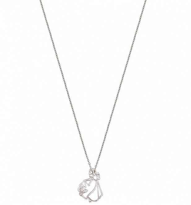 White Gold Plated Snow White Outline Necklace from Disney Couture White Gold Plated Snow White Outline Necklace from Disney Couture