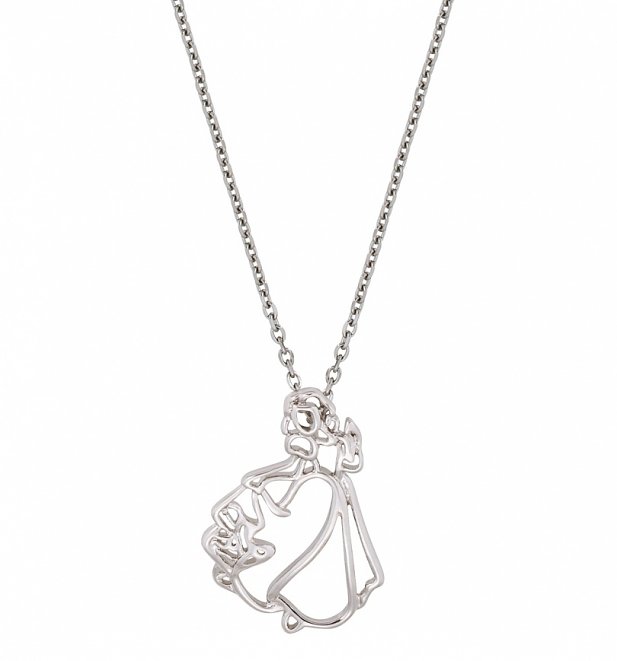 White Gold Plated Snow White Outline Necklace from Disney Couture White Gold Plated Snow White Outline Necklace from Disney Couture