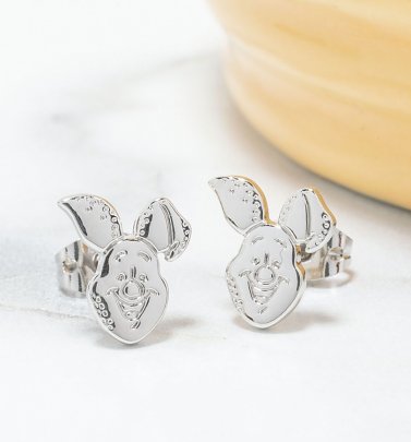 White Gold Plated Disney Winnie The Pooh Piglet Stud Earrings White Gold Plated Disney Winnie The Pooh Piglet Stud Earrings