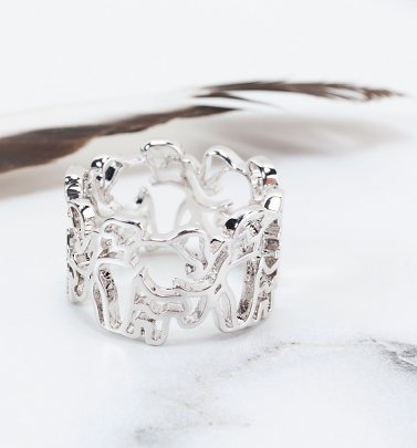 White Gold Plated Dumbo Outline Ring White Gold Plated Dumbo Outline Ring