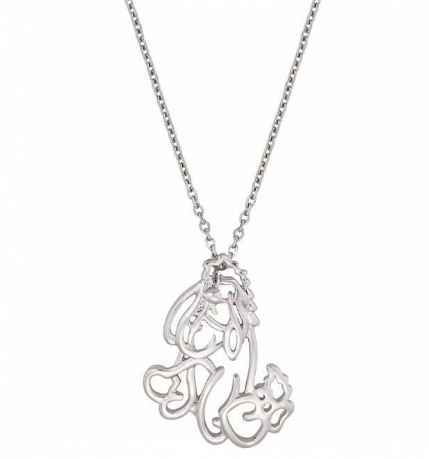 White Gold Plated Eeyore Outline Necklace from Disney Couture White Gold Plated Eeyore Outline Necklace from Disney Couture
